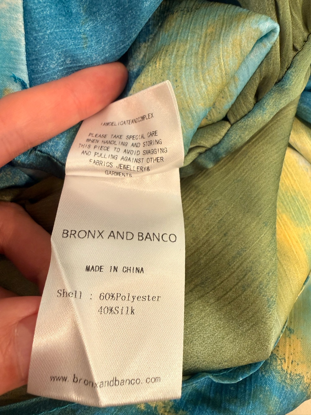 NEW BRONX BANCO Carmen Coastal Gown in Blue & Green ,Plunge Wrap Maxi Dress - Picture 16 of 16